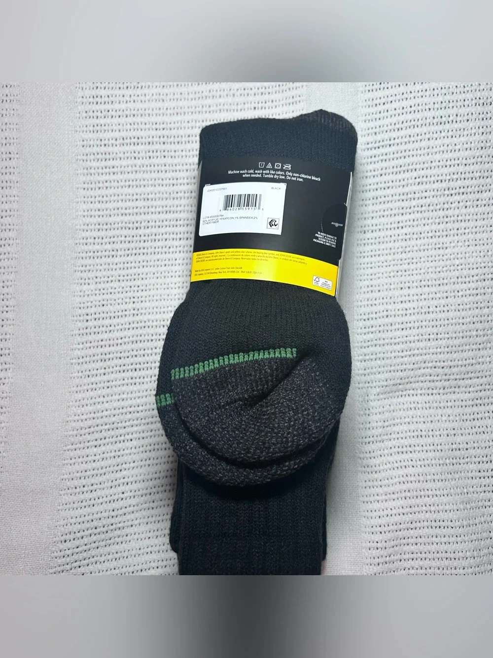 John Deere Steel Toe Max Crew Socks Black 3-Pack